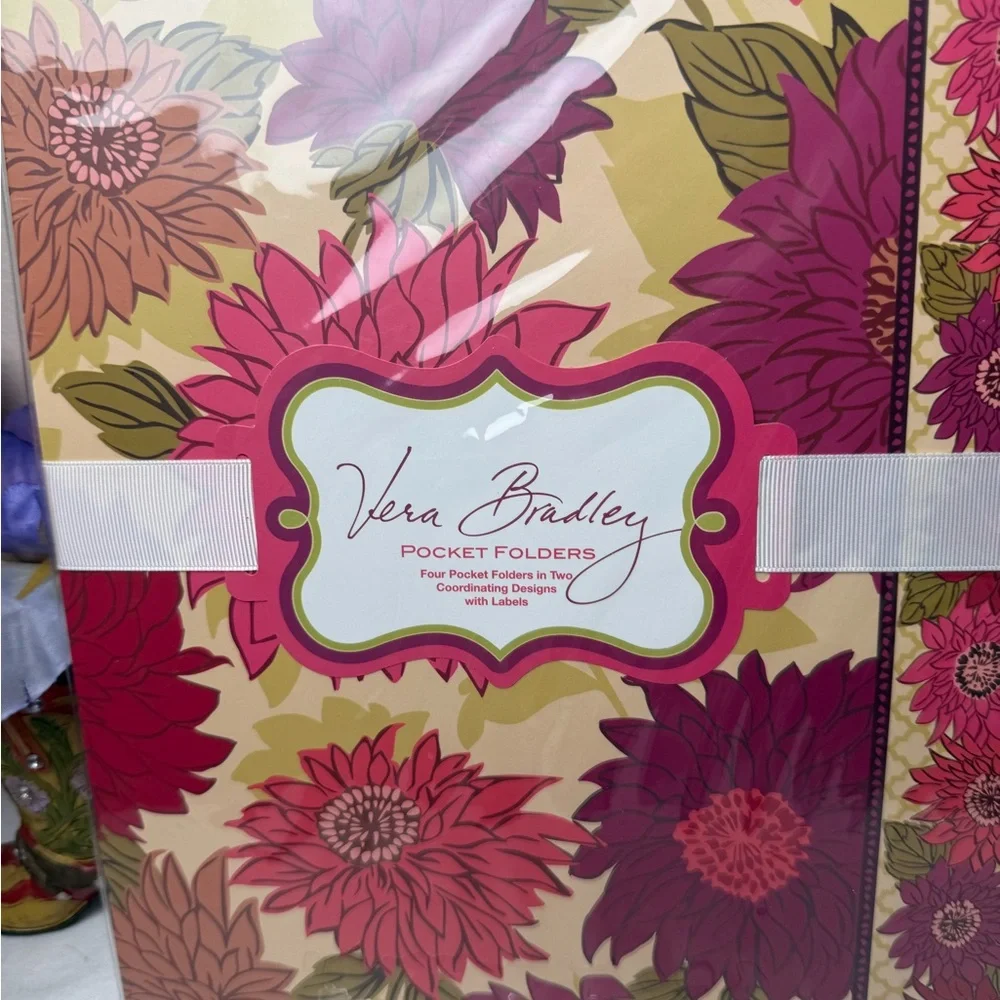 NWT Vera Bradley Hello Dahlia Pocket Folders Retired Pattern Floral Design